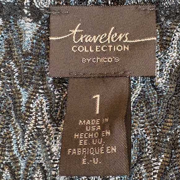 NWT Travelers Collection by Chico's Tiffany Alaskan Blue Semi Sheer Cardigan - Picture 9 of 11